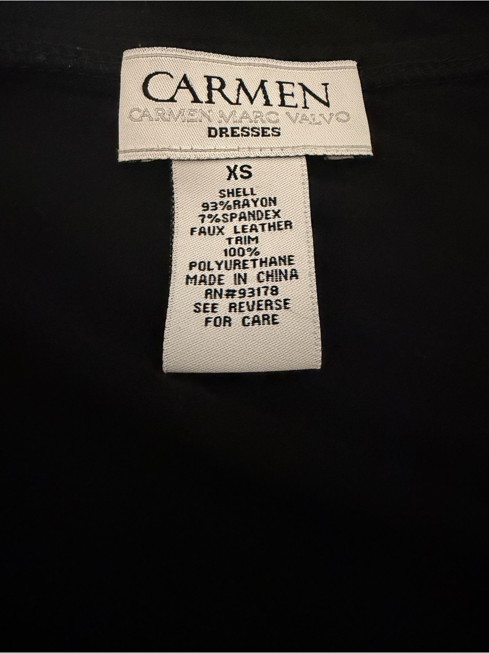 Carmen by Carmen Marc Valvo XS Black Sheath Bodycon Dress - Picture 5 of 6